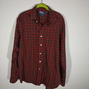 Polo Ralph Lauren Red Plaid Regent Classic Fit Button Up Shirt Men's Large